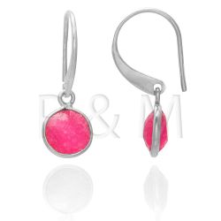 Pendientes Plata Mujer PEM0041RHRU Piedras Minerales Rubí