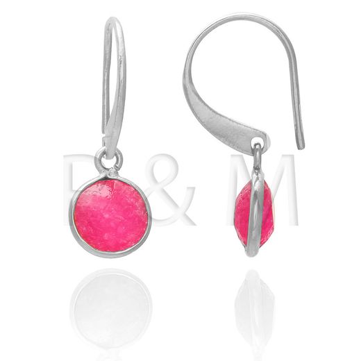 Pendientes Plata Mujer PEM0041RHRU Piedras Minerales Rubí