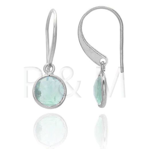 Pendientes Plata Mujer PEM0041RHTA Piedras Minerales Topacio Azul