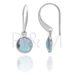 Pendientes Plata Mujer PEM0041RHTG Piedras Minerales Topacio Verde