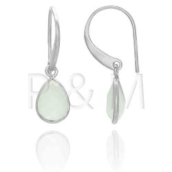 Pendientes Plata Mujer PEM0042RHCA Lagrima Piedras Minerales Calcedonia