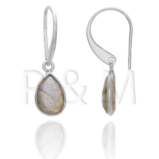 Pendientes Plata Mujer PEM0042RHLA Lagrima Piedras Minerales Labradorita