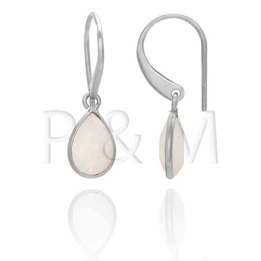 Pendientes Plata Mujer PEM0042RHOX Lagrima Piedras Minerales Onix Negro