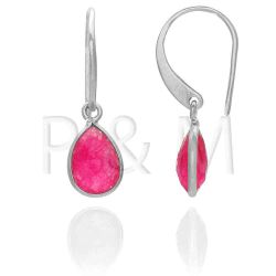 Pendientes Plata Mujer PEM0042RHTG Lagrima Piedras Minerales Glass Blue
