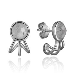 Pendientes Plata Mujer PEM0045RHLA Piedras Minerales Labradorita