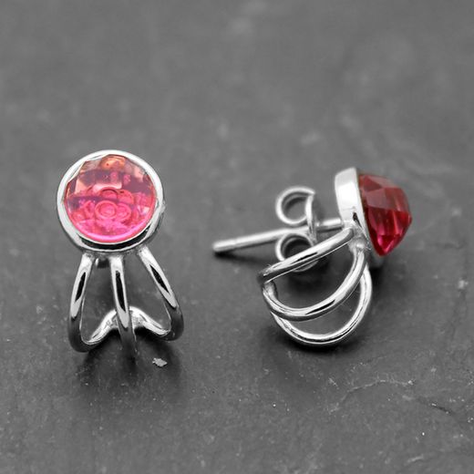 Pendientes Plata Mujer PEM0045RHRU Piedras Minerales Rubí