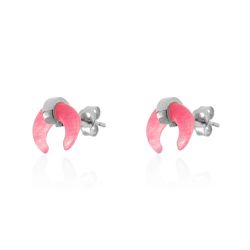 Pendientes Plata Mujer PEM0048RHRU Cuerno Piedras Minerales Rubí