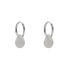 Pendientes Plata Mujer PEM0049RHPL Aro Piedras Minerales Piedra Luna