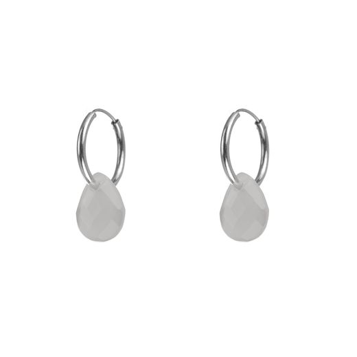 Pendientes Plata Mujer PEM0049RHPL Aro Piedras Minerales Piedra Luna
