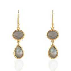 Pendientes Plata Mujer PEM0053RHLA Piedras Minerales Labradorita
