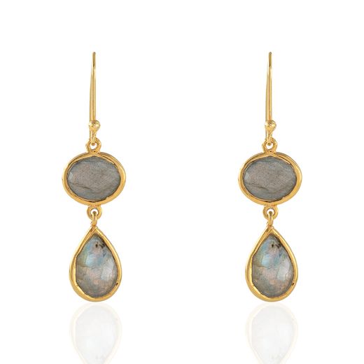 Pendientes Plata Mujer PEM0053RHLA Piedras Minerales Labradorita
