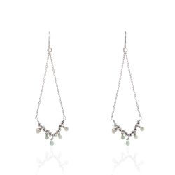 Pendientes Plata Mujer PEM0054RHAZ Piedras Minerales Jade Azul