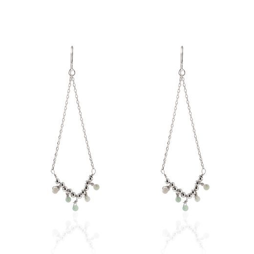 Pendientes Plata Mujer PEM0054RHAZ Piedras Minerales Jade Azul