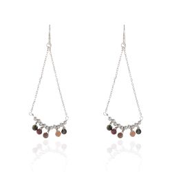 Pendientes Plata Mujer PEM0054RHTR Piedras Minerales Turmalina