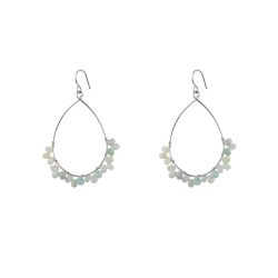Pendientes Plata Mujer PEM0055RHAZ Lagrima Piedras Minerales Amazonita