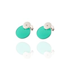 Pendientes Plata Mujer PEM0081RHOV Piedras Minerales Onix Verde