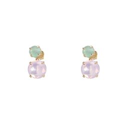 Pendientes Plata Mujer PEM0084RHCAOR Piedras Minerales Calcedonia y Ópalo