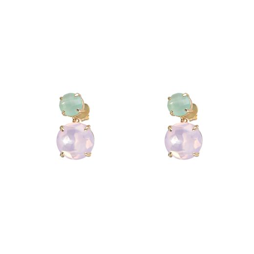 Pendientes Plata Mujer PEM0084RHCAOR Piedras Minerales Calcedonia y Ópalo