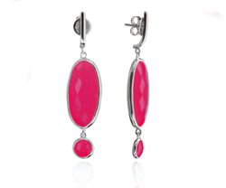 Pendientes Plata Mujer PEM0086RHRU colgante de piedras Minerales Rubí