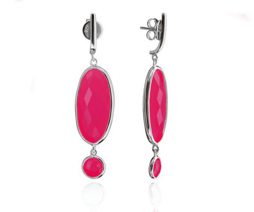 Pendientes Plata Mujer PEM0086RHRU colgante de piedras Minerales Rubí