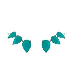 Pendientes Plata Mujer PEM0100RHCA Piedras Minerales Calcedonia