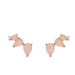 Pendientes Plata Mujer PEM0100RHCR Piedras Minerales Cuarzo Rosa