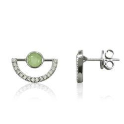 Pendientes Plata Mujer PEM0104RHCA Piedras Minerales Calcedonia Circonitas