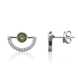 Pendientes Plata Mujer PEM0104RHLA Piedras Minerales Labradorita Circonitas
