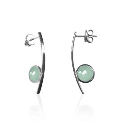 Pendientes Plata Mujer PEM0105RHCA Piedras Minerales Calcedonia