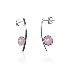 Pendientes Plata Mujer PEM0105RHCR Piedras Minerales Cuarzo Rosa