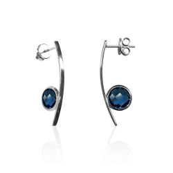 Pendientes Plata Mujer PEM0105RHGB Piedras Minerales Glass Blue