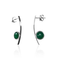 Pendientes Plata Mujer PEM0105RHOV Piedras Minerales Onix Verde