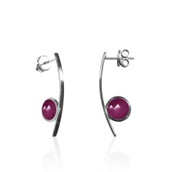 Pendientes Plata Mujer PEM0105RHRU Piedras Minerales Rubí