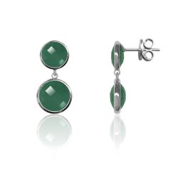 Pendientes Plata Mujer PEM0106RHOV Piedras Minerales Onix Verde
