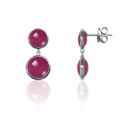 Pendientes Plata Mujer PEM0106RHRU Piedras Minerales Rubí
