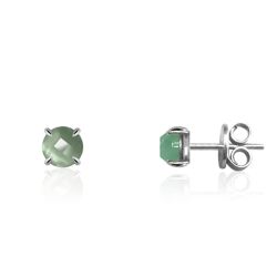 Pendientes Plata Mujer PEM0107RHCA Piedras Minerales Calcedonia