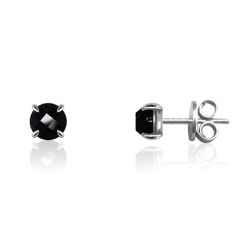 Pendientes Plata Mujer PEM0107RHOX Piedras Minerales Onix Negro