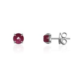 Pendientes Plata Mujer PEM0107RHRU Piedras Minerales Rubí