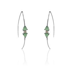 Pendientes Plata Mujer PEM0110RHCA Piedras Minerales Calcedonia