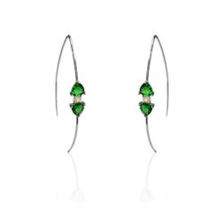 Pendientes Plata Mujer PEM0110RHGG Piedras Minerales Glass Green