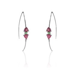 Pendientes Plata Mujer PEM0110RHRU Piedras Minerales Rubí
