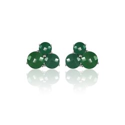 Pendientes Plata Mujer PEM0120RHOV Piedras Minerales Onix Verde