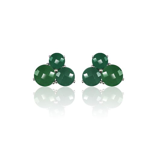 Pendientes Plata Mujer PEM0120RHOV Piedras Minerales Onix Verde