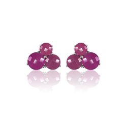 Pendientes Plata Mujer PEM0120RHRU Piedras Minerales Rubí