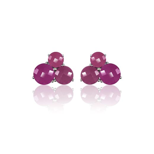 Pendientes Plata Mujer PEM0120RHRU Piedras Minerales Rubí