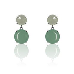 Pendientes Plata Mujer PEM0121RHCA Piedras Minerales Calcedonia