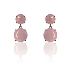Pendientes Plata Mujer PEM0121RHCR Piedras Minerales Cuarzo Rosa