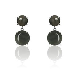Pendientes Plata Mujer PEM0121RHOC Piedras Minerales Ojo de Gato