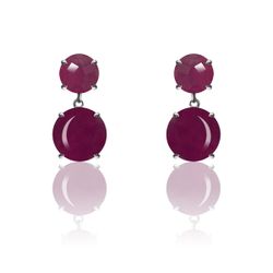 Pendientes Plata Mujer PEM0121RHRU Piedras Minerales Rubí