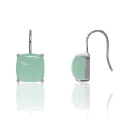 Pendientes Plata Mujer PEM0145RHCA Piedras Minerales Calcedonia